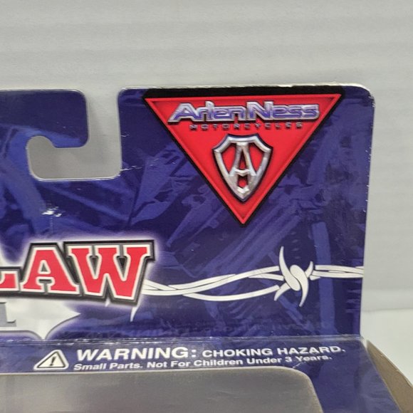 New Outlaw Steel Iron Legends Orange Blue w Flame Motorcycle DieCast Metal 1:18 - Picture 7 of 15